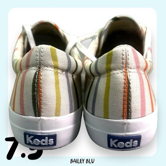 Keds Color Striped Sneaker Rifle Paper 7.5 Multicolor Rainbow - Picture 6 of 9